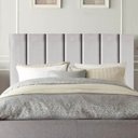 Ver imagem 2 de Cabeceira Cama Box Casal Estofada Carla 140 Cm Suede:cinza Claro