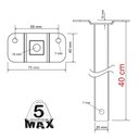 Ver imagem 7 de 03 Suportes Refletor Base Reta Braço 40 Cm 3 Cjts - Branco
