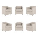 Ver imagem 1 de Kit 6 Cadeiras Poltronas Decorativas Espera Clinica Dentista Cor:bege