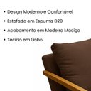 Ver imagem 3 de Poltrona Mona Pés de Madeira Linho Sala Escritorio Decoração:marrom
