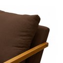 Ver imagem 5 de Poltrona Mona Pés de Madeira Linho Sala Escritorio Decoração:marrom