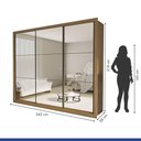 Ver mais imagens de Guarda Roupa Casal Ravena com 9 Espelho 3 Portas Minastex Carvalho