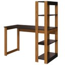Ver imagem 4 de Mesa Escrivaninha C/ Estante 4 Prateleiras Licce Freijó/preto
