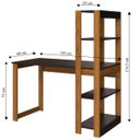 Ver imagem 2 de Mesa Escrivaninha C/ Estante 4 Prateleiras Licce Freijó/preto