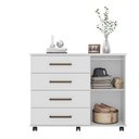 Ver imagem 3 de Cômoda Sapateira Clara com Rodízios 4 Gavetas Branco