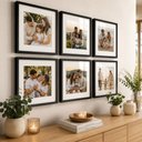 Ver imagem 1 de Kit 6 Quadros Porta Retrato Foto 15x15 Paspatur Branco 22x22:Moldura Preta