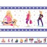Adesivo de parede faixa infantil Barbie Roxa- Kit 2 unidades - 1