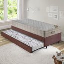 Ver imagem 1 de Bicama Box 88x188 Suede Marrom com Colchão Airtech Ortobom