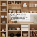 Ver imagem 3 de Cozinha Modulada Completa 6 Peças com Vidro Brise Lu 14 Portas 3 Gavetas Carvalho-Off White Pérola