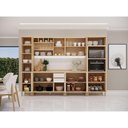 Ver imagem 6 de Cozinha Modulada Completa 6 Peças com Vidro Brise Lu 14 Portas 3 Gavetas Carvalho-Off White Pérola