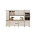 Ver imagem 7 de Cozinha Modulada Completa 6 Peças com Vidro Brise Lu 14 Portas 3 Gavetas Carvalho-Off White Pérola