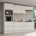 Ver imagem 1 de Cozinha Completa Fineze 6 Portas 8 Gavetas com Tampo 100% MDF Areia Hp/Cinamomo - Henn