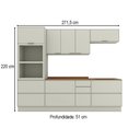 Ver imagem 4 de Cozinha Completa Fineze 6 Portas 8 Gavetas com Tampo 100% MDF Areia Hp/Cinamomo - Henn