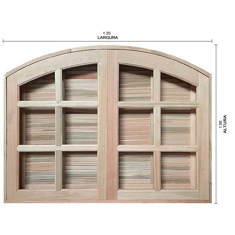 Janela de Abrir / Abrir em Arco de Madeira Padrão Cedro Batentes de 14 Cm-1.20(l)x1.00(a) - 4