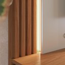 Ver imagem 6 de Painel para TV até 75 Polegadas Loa 2 Portas Ripado com LED - Off White Matte/Freijó