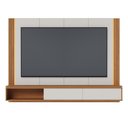 Ver imagem 5 de Painel para TV até 75 Polegadas Loa 2 Portas Ripado com LED - Off White Matte/Freijó