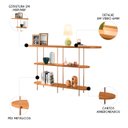 Ver imagem 3 de Aparador de Sala com Prateleiras Pé Metal Infinity Cinamomo - Hb Móveis