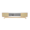 Ver imagem 2 de Rack Sala Tv até 75 Polegadas Ricco 220 Cm Laca com Portas em Palhinha Branco