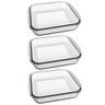 Conjunto 3 Assadeiras Travessas Quadradas 1,8L Marinex em Vidro Temperado Transparente - 1