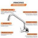 Ver imagem 3 de Torneira Cozinha Parede Essence 1/4 de Volta 27397 Meber - Cromado