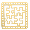 Ver imagem 1 de Base Bordado Croche - Quadrada - Mdf - Cru - 12cm - Autismo