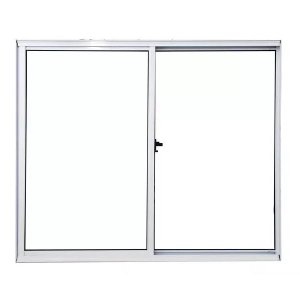Janela de Alumínio Lado Esquerdo 2 Folhas Sem Grade 100x100cm Branco Allo Esquadrias