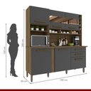 Ver imagem 4 de Cozinha Alexia com Espelho 6 Portas 2 Gavetas Nogal/grafite