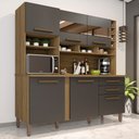 Ver imagem 1 de Cozinha Alexia com Espelho 6 Portas 2 Gavetas Nogal/grafite