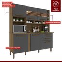 Ver imagem 7 de Cozinha Alexia com Espelho 6 Portas 2 Gavetas Nogal/grafite