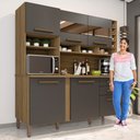 Ver imagem 3 de Cozinha Alexia com Espelho 6 Portas 2 Gavetas Nogal/grafite