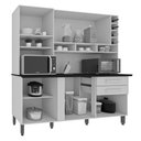 Ver imagem 6 de Cozinha Alexia com Espelho 6 Portas 2 Gavetas Nogal/grafite