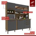 Ver mais imagens de Cozinha Alexia com Espelho 6 Portas 2 Gavetas Nogal/grafite