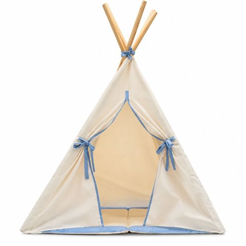 Cabana Casinha Infantil Toca Tenda Barraca de Algodão Azul