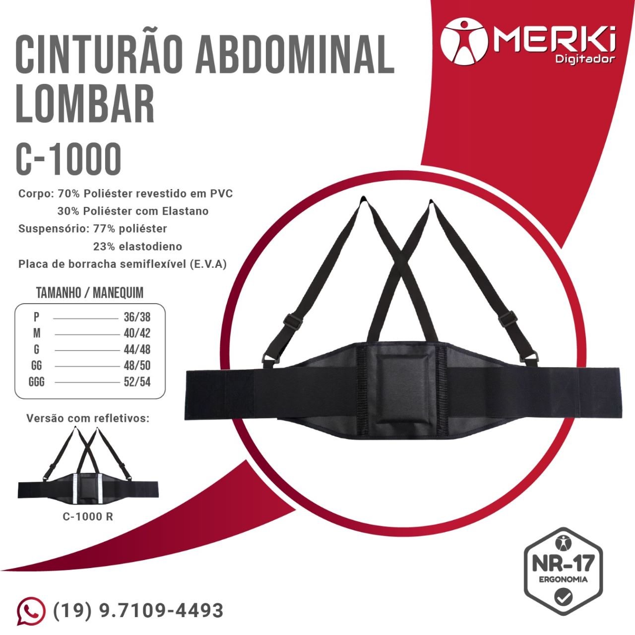 Cinta Lombar Erg Belt C-1000 Digitador - 4