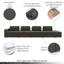 Ver imagem 3 de Sofá Ilha com Encosto e Almofadas Móveis Olimpo 505cm Modulado Veludo Grafite G45 - Gran Belo
