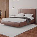 Ver imagem 2 de Cama Queen Flutuante com Cabeceira 160cm Astra S04 Couríssimo Telha - Lyam Decor