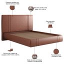 Ver imagem 4 de Cama Queen Flutuante com Cabeceira 160cm Astra S04 Couríssimo Telha - Lyam Decor