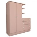 Ver imagem 3 de Guarda-roupa Infantil com Cômoda Colorê 2 Portas 3 Gavetas Rosa - Panorama Móveis