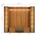 Ver imagem 1 de Estante para TV Home Theater 75" 100% MDF 254cm 3 Portas 2 Cristaleiras Vidro Reflecta LED Canella