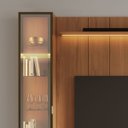 Ver imagem 3 de Estante para TV Home Theater 75" 100% MDF 254cm 3 Portas 2 Cristaleiras Vidro Reflecta LED Canella