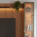 Ver imagem 5 de Estante para TV Home Theater 75" 100% MDF 254cm 3 Portas 2 Cristaleiras Vidro Reflecta LED Canella