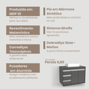 Ver imagem 5 de Gabinete de Banheiro com Pia e Gavetas Pérola 80cm Montado Fimap Grafite