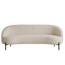 Ver imagem 5 de Sofá Curvo Porto 03 Lugares 180cm Pés Preto Bouclé Off White - Nexta Casa