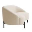 Ver imagem 6 de Sofá Curvo Porto 03 Lugares 180cm Pés Preto Bouclé Off White - Nexta Casa