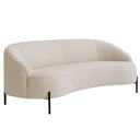 Ver imagem 1 de Sofá Curvo Porto 03 Lugares 180cm Pés Preto Bouclé Off White - Nexta Casa