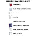 Ver imagem 2 de Gabinete 02 Portas Suspenso Banheiro Lavatório + Armário + Torneira + Engate Flexível + Veda Rosca