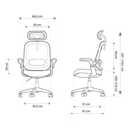 Cadeira de Escritório Ergonômica Cinza/branca Elements Astra - 6