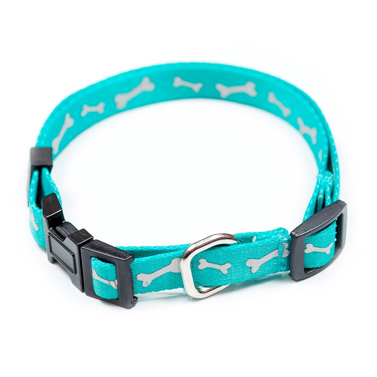 Coleira Cachorro balooh Identificadora Refletiva Tiffany Ossinho Ossão:Prata/PP - 1