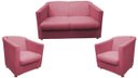 Ver imagem 1 de Kit Namoradeira + 2 Poltronas Decorativa Biane Suede Rosa Pés Cromado Mz Decor