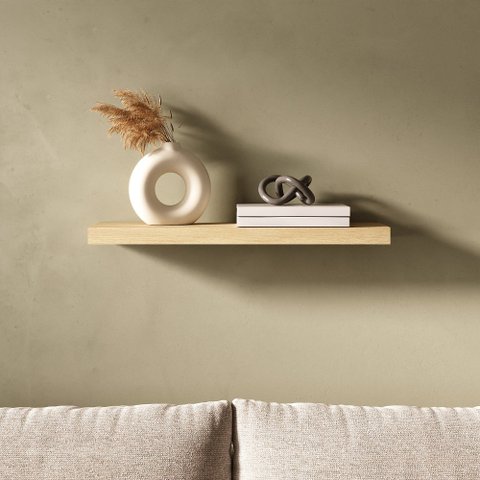 Prateleira Suspensa Oslo Suporte Invisível Quarto Sala 67cm Carvalho Nicho Decorativo Madeira